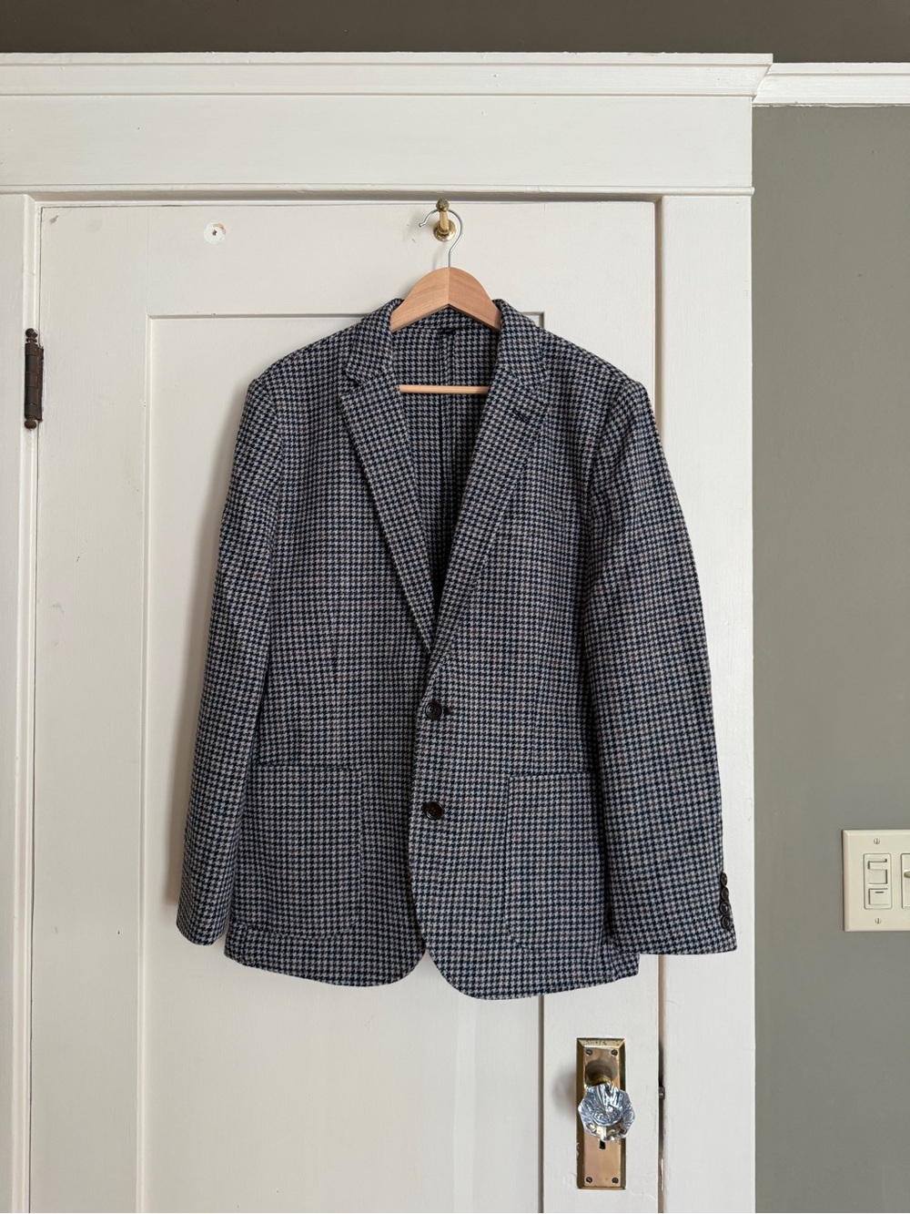 J. Crew Men's Houndstooth Sport Coat - Gray and Black